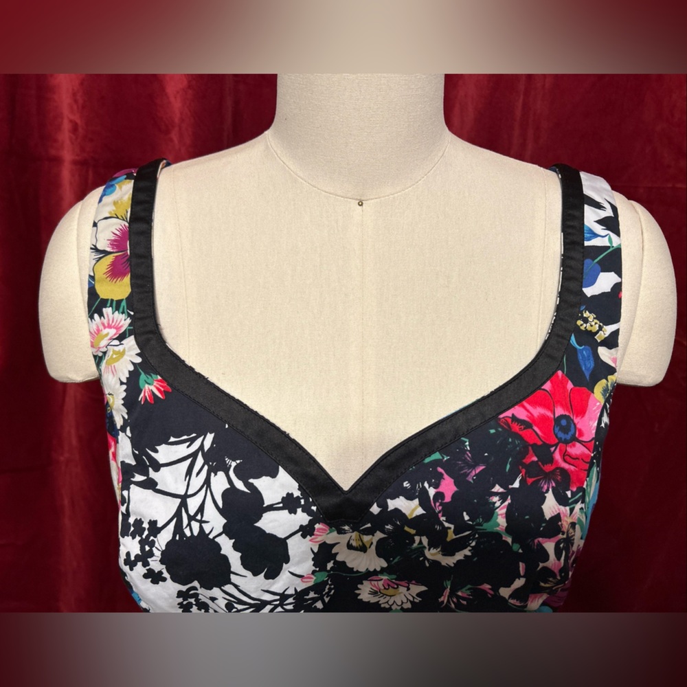 Anthropologie LeifNotes Chroma Shadow Floral Pencil Dress Sz 8 - Picture 2 of 7